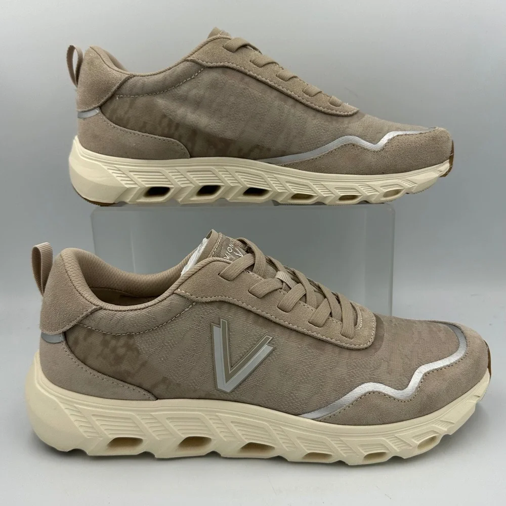 Vionic Presley‎ Walking Sneaker women 11 Taupe Suede slip-on Athleisure Orthotic